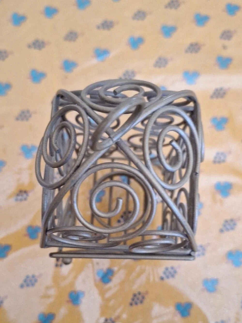 Gold Scrollwork Metal Lantern Candle Holder